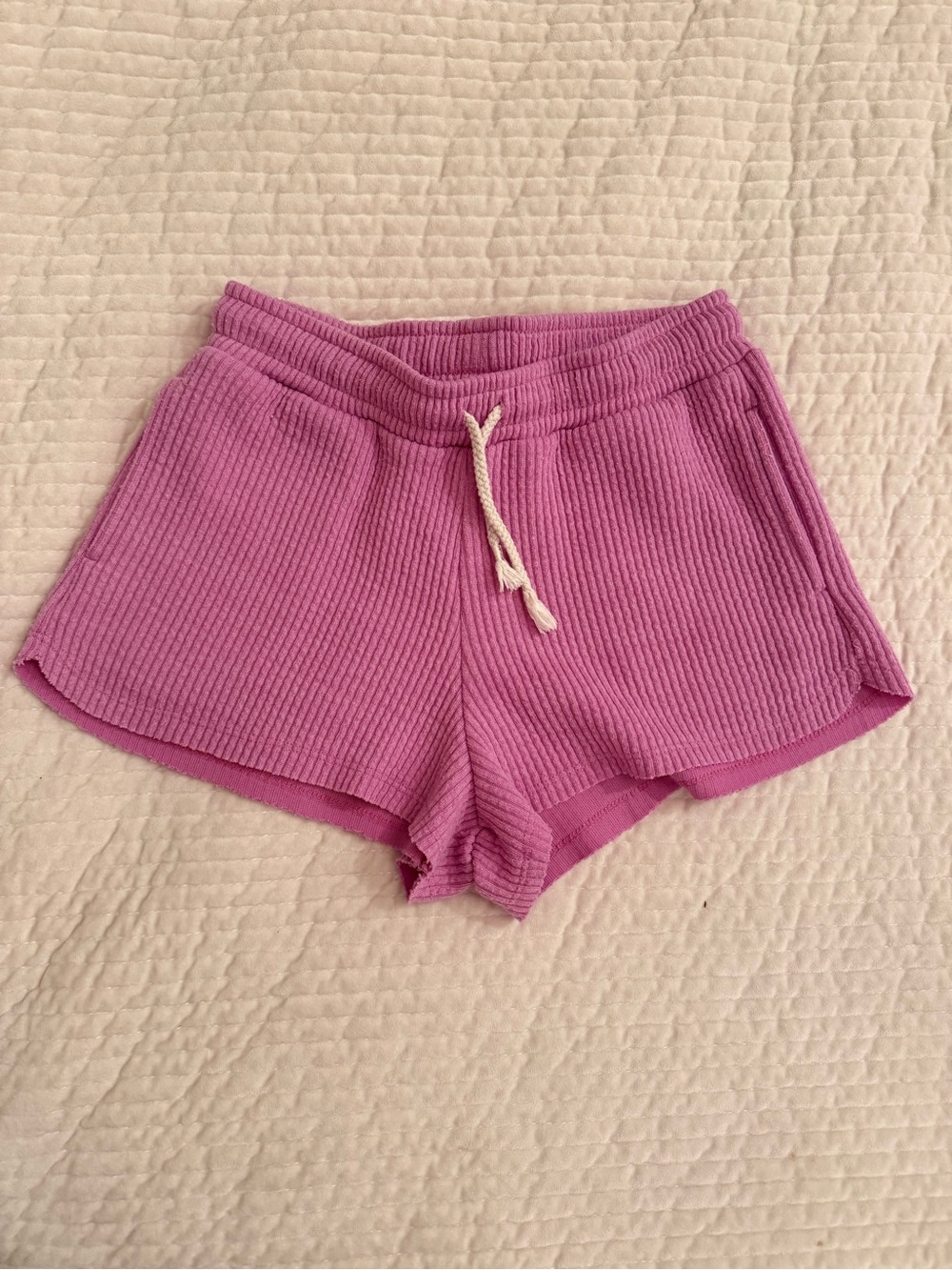 Women’s Pink Ribbed Lounge Shorts